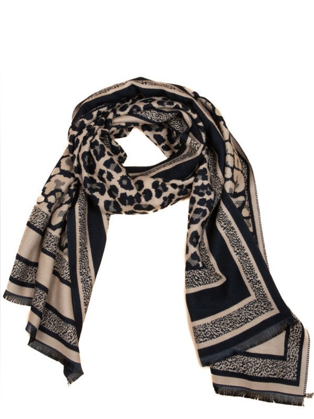 SAACHI Reversible Leopard Pattern Scarf